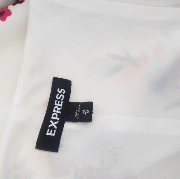 Express Mini Dress | Floral | Color: White/Yellow | Size: M |  - Picture 6 of 6